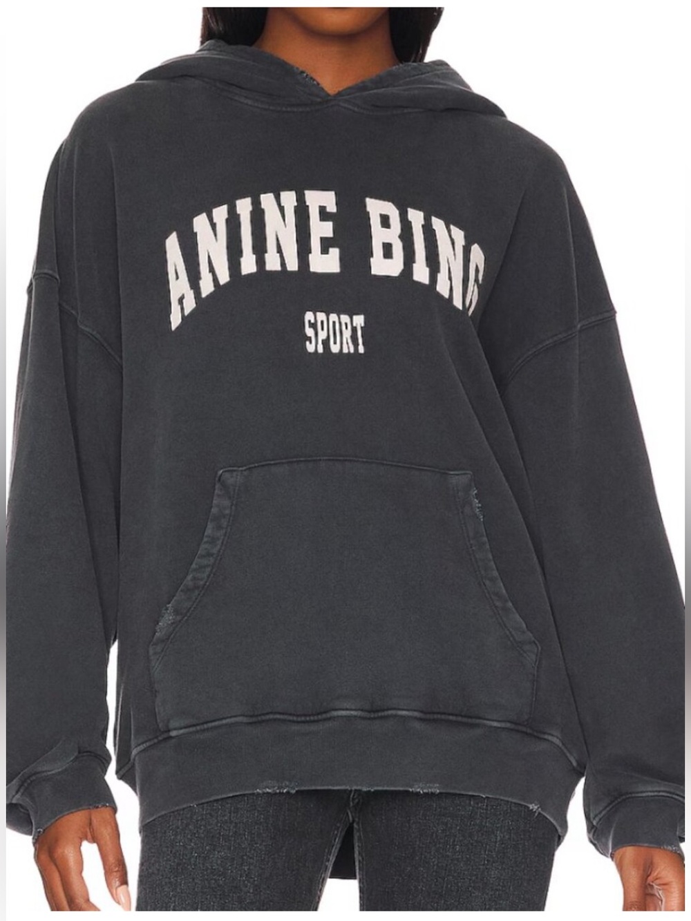 Anine Bing Sport Harvey Sweatshirt in Washed Black